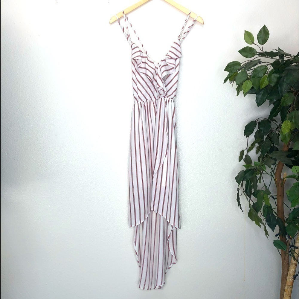 Flying Tomato Striped High Low Dress